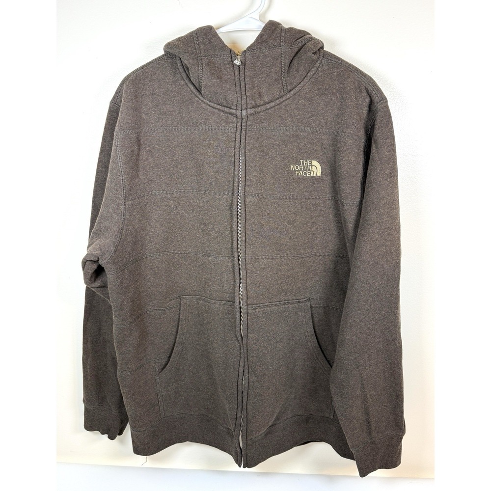 The North Face Hoodie Mens XL Brown Full Zip Sherpa Fleece Sweatshirt Jacket